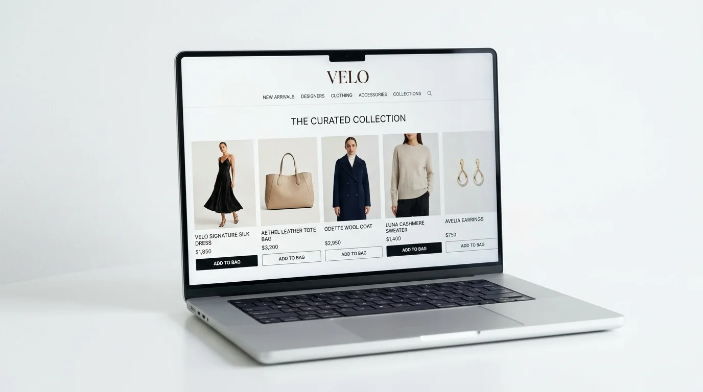 Mockup de Velo Store